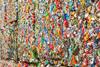 Crushed aluminium cans collected into cubes