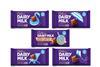 Different limited edition Cadbury packs on a white background