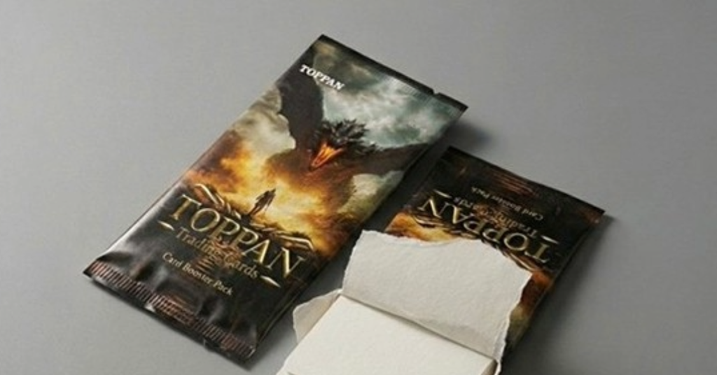 Light-shielding paper pillow packs hide rare trading cards before opening