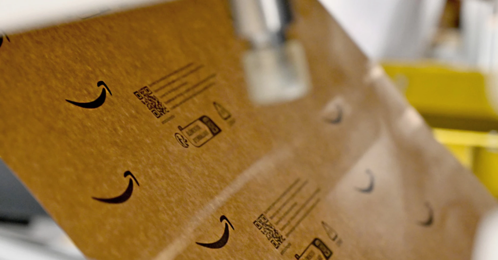How has Amazon improved the sustainability of its packaging?