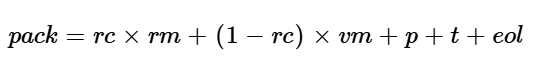Single-use bottle equation