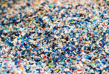 Small granules of plastic