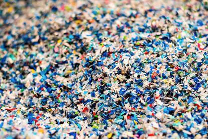 Small granules of plastic