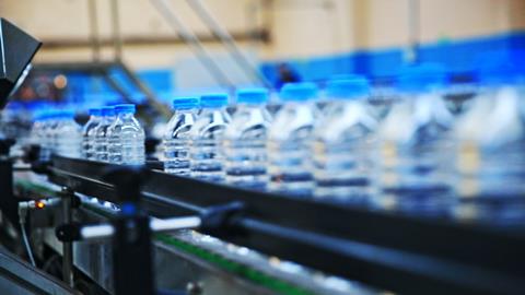HB Fuller water bottles production line