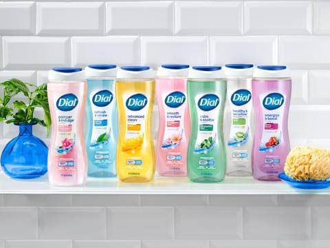 Dial distributes body wash in '100% recycled' plastic bottles in