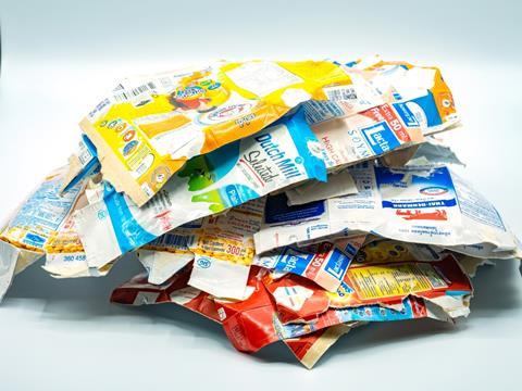 A pile of flattened milk cartons.