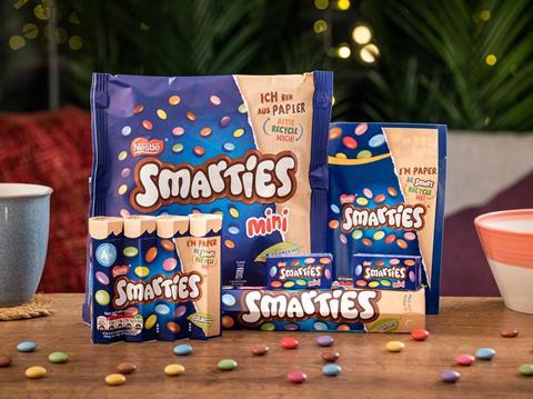 Nestle Smarties paper packaging
